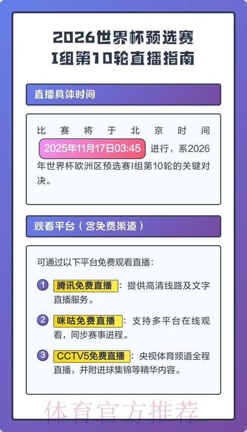 高清免费世界杯预选赛直播在线观看指南